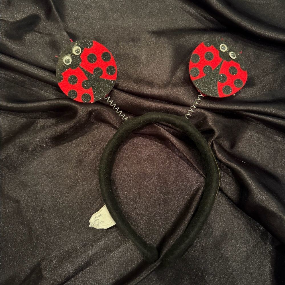 Kids Ladybug Headband - Black and Red Cute Antenna Accessory
